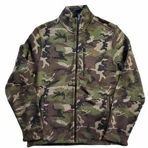 NEW POLO Ralph Lauren Fleece Lined Full Zip Knit Mens Jacket Size Medium Camo